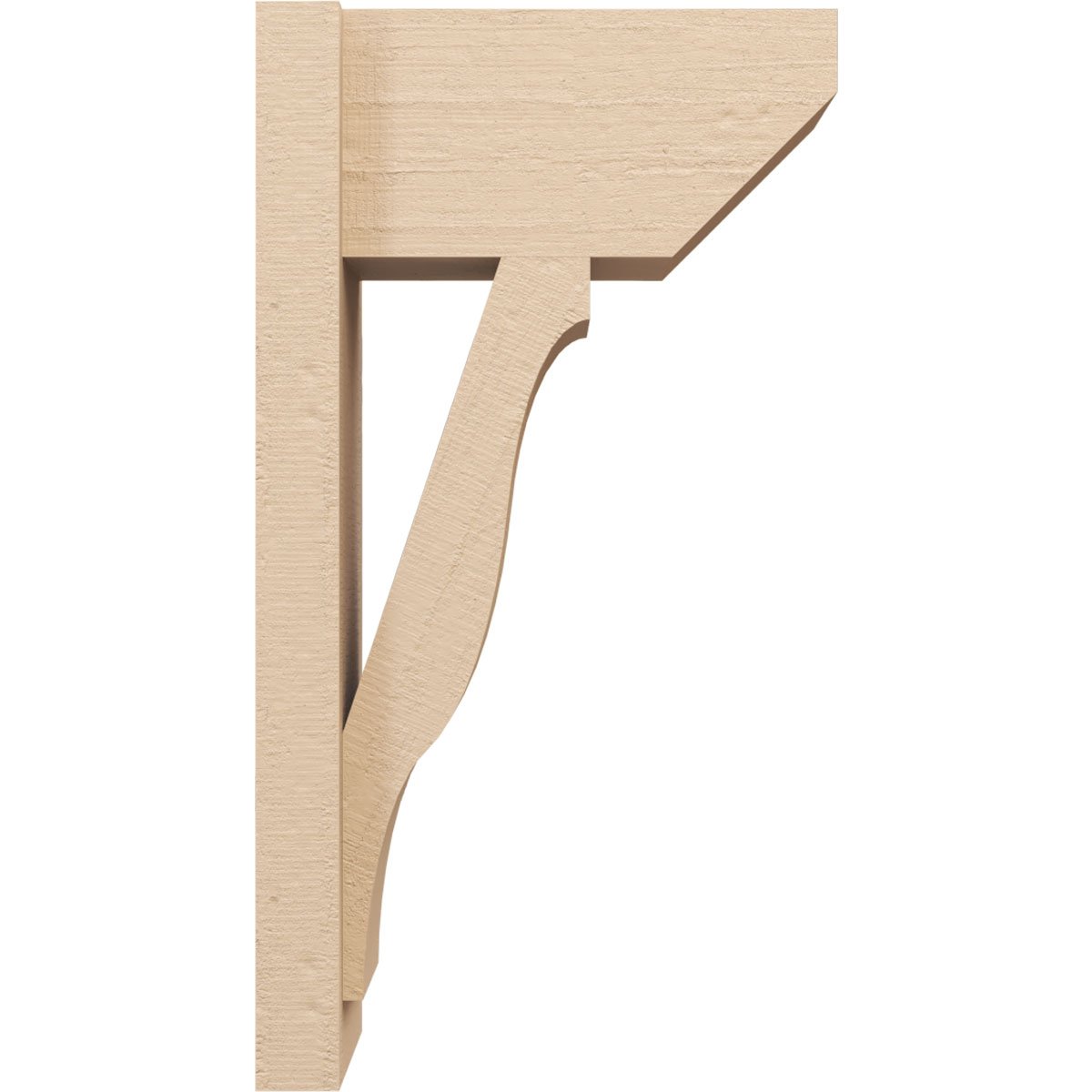 Ekena Millwork 8-in W x 14-in D x 26-in H Funston Slat Rough Cedar Woodgrain TimberThane Outlooker, Primed Tan OUTUR080X14X26FST24RCPR - alternate 5